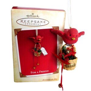 Hallmark Keepsake Bird Ornament - 2004 "For A Friend" -  Christmas Tree Decor